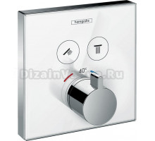 Термостатический смеситель встраиваемый Hansgrohe ShowerSelect 15738400 С ВНУТРЕННЕЙ ЧАСТЬЮ, матовый белый, хром