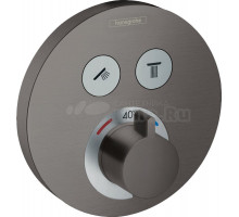 Термостатический смеситель встраиваемый Hansgrohe ShowerSelect S 15743340 С ВНУТРЕННЕЙ ЧАСТЬЮ, шлифованный черный хром