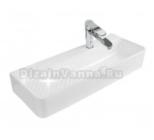 Накладная раковина Aquanet Comfort 326055 80 глянцевая белая, прямоугольная, искусственная камень, со столешницей, с 1 отверстием под смеситель