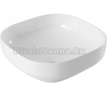 Накладная раковина Aquanet Elegant 326058 38 глянцевая белая, квадратная, искусственная камень