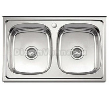 Мойка кухонная Ledeme L98060B двойная, хром