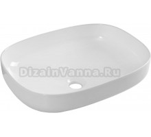 Накладная раковина Aquanet Elegant 326056 60 глянцевая белая, прямоугольная, искусственная камень