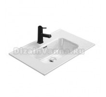 Мебельная раковина GID Integrado 9070s 71 накладная, глянцевая белая, прямоугольная, фаянс