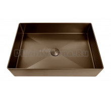 Накладная раковина AltroBagno Solido 001024 BrAn 60 состаренная бронза, прямоугольная, нержавеющая сталь