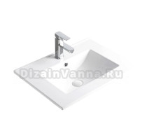 Мебельная раковина GID Integrado 9060e 61 накладная, глянцевая белая, прямоугольная, фаянс