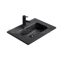 Мебельная раковина GID Integrado Bm9060s 61 накладная, матовая черная, прямоугольная, фаянс