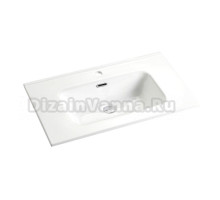 Мебельная раковина GID Integrado 9060s 61 накладная, глянцевая белая, прямоугольная, фаянс