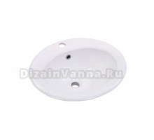 Раковина встраиваемая сверху GID Integrado 71107 9413 56 глянцевая белая, овальная, фаянс