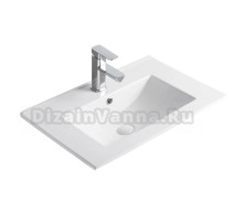 Мебельная раковина GID Integrado NYJ803-50 51 накладная, глянцевая белая, прямоугольная, фаянс