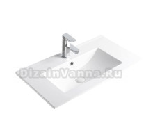 Мебельная раковина GID Integrado NYJ803-60 61 накладная, глянцевая белая, прямоугольная, фаянс