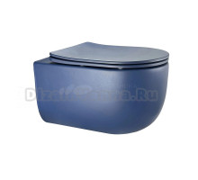 Унитаз подвесной GID Tornado Tr2133TF-BUM безободковый, с микролифтом, матовый синий