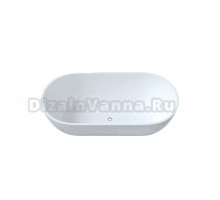 Ванна из литьевого мрамора ЛИТКАМ Aura 170x80 см, отдельностоящая, белая, овальная