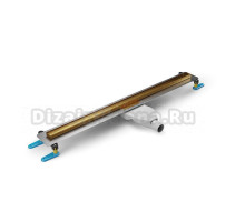 Душевой трап (лоток) NEW TRENDY Visio Slim OL-0085 100 см, решетка брашированное золото, с сифоном