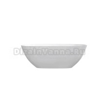 Ванна из литьевого мрамора ЛИТКАМ Sfera 160x75 см, отдельностоящая, матовая белая, овальная