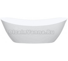 Ванна из литьевого мрамора ЛИТКАМ Флорида 170x75 см, отдельностоящая, матовая белая, овальная