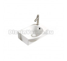 Раковина маленькая в туалет GID Suspendido N9276L 41 глянцевая белая, прямоугольная, фаянс