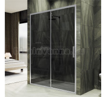 Душевая дверь в нишу Maybahglass MGD-1285-5 150 см, профиль матовый хром, стекло графит