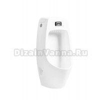 Писсуар подвесной GID Publico Q9504 сенсорный, глянцевый белый, с сифоном, безободковый, со смывным механизмом