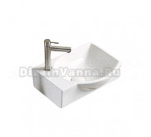 Раковина маленькая в туалет GID Suspendido N9276R 41 глянцевая белая, прямоугольная, фаянс