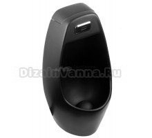 Писсуар подвесной GID Publico Q9504bm сенсорный, матовый черный, с сифоном, безободковый, со смывным механизмом