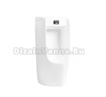 Писсуар подвесной GID Publico Q9505 сенсорный, глянцевый белый, с сифоном, безободковый, со смывным механизмом