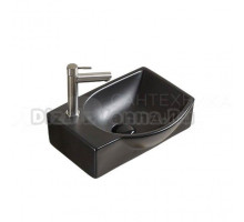 Раковина маленькая в туалет GID Suspendido Bm9276R 41 матовая черная, прямоугольная, фаянс