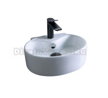 Раковина маленькая в туалет GID Suspendido Tr4358 40 глянцевая белая, овальная, фаянс