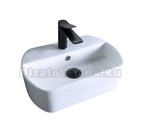 Раковина маленькая в туалет GID Suspendido N9293 45 глянцевая белая, прямоугольная, фаянс