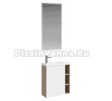 Мебель для ванной комнаты Aqwella Alba 60 L, подвесная, дуб давос, матовая белая