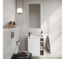 Мебель для ванной комнаты Aqwella Alba 60 L, подвесная, светлый камень, матовая белая