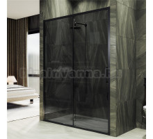 Душевая дверь в нишу Maybahglass MGD-1284-6 120 см, профиль матовый черный, стекло графит