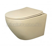 Унитаз подвесной GID Convexo Sr2198 безободковый, с микролифтом, светло-коричневый матовый