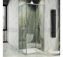 Душевой уголок Maybahglass MGY-1323-5 90х90 см, профиль матовый хром, стекло прозрачное