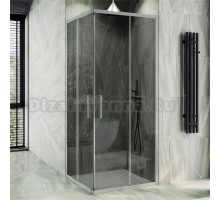 Душевой уголок Maybahglass MGY-1328-5 90х90 см, профиль матовый хром, стекло графит