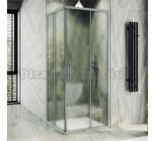 Душевой уголок Maybahglass MGY-1330-5 100х100 см, профиль матовый хром, стекло сатин