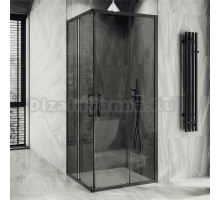 Душевой уголок Maybahglass MGY-1334-6 100х100 см, профиль матовый черный, стекло графит