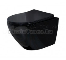 Унитаз подвесной GID Convexo Tr2198-18 безободковый, с микролифтом, глянцевый черный