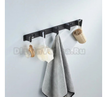 Крючки для ванной и кухни / планка с 5 крючками Shevanik SG5751H, черный