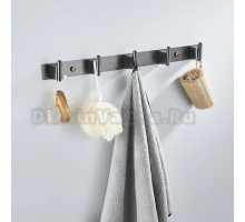 Крючки для ванной и кухни / планка с 5 крючками Shevanik SG5751T, оружейная сталь