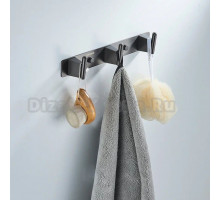 Крючки для ванной и кухни / планка с 3 крючками Shevanik SG5731T, оружейная сталь