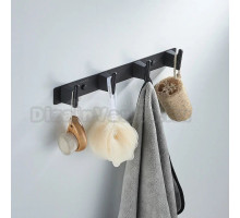 Крючки для ванной и кухни / планка с 4 крючками Shevanik SG5741H, черный
