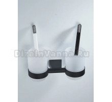 Стакан для зубных щеток / стакан для ванной комнаты двойной Shevanik SG5722H, черный