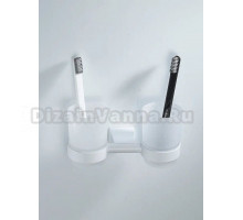 Стакан для зубных щеток / стакан для ванной комнаты двойной Shevanik SG5722C, белый