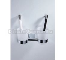 Стакан для зубных щеток / стакан для ванной комнаты двойной Shevanik SG5722, хром