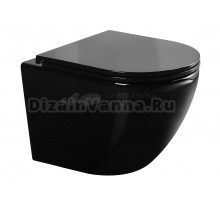 Унитаз подвесной GID Convexo Tr2122BL безободковый, с микролифтом, глянцевый черный