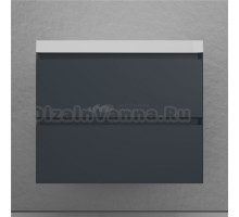 Тумба подвесная "Манхэттен 70" ЭМАЛЬ, под раковину ASTI, 2 ящика, PLUS, графит