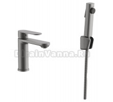 Комплект для раковины BELZ B713 B12713-3 с гигиеническим душем, оружейная сталь