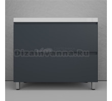 Тумба напольная "Манхэттен 100" ЭМАЛЬ, под раковину ASTI, 2 ящика, PLUS, графит