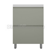 Тумба напольная "Манхэттен 60" ЭМАЛЬ, под раковину ASTI, 2 ящика, PLUS, олива