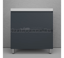 Тумба напольная "Манхэттен 80" ЭМАЛЬ, под раковину ASTI, 2 ящика, PLUS, графит